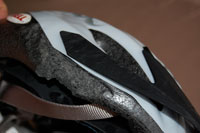 Damaged cycle helmet
