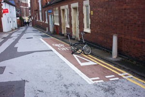 Bailey Street, Stafford cycle lane