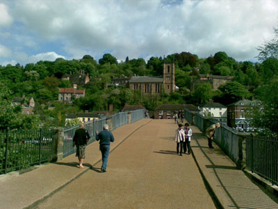 The village of Ironbridge, photographed from the Iron Bridge itself