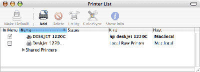 Printer setup utility