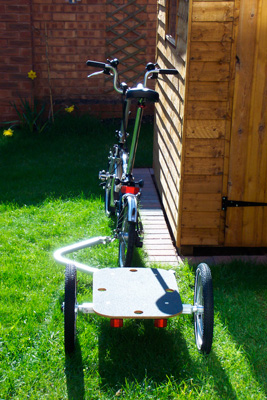 Brompton with Y-Frame trailer rear view